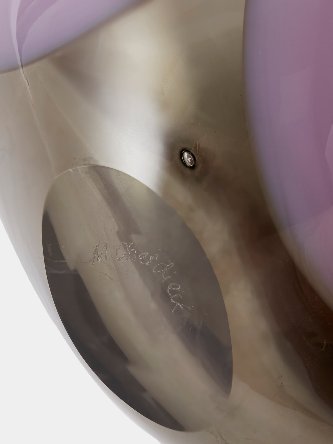 Michèle Oberdieck - Mauve Hand-Blown Glass Vase (9.5in/24cm) - Purple - ABASK