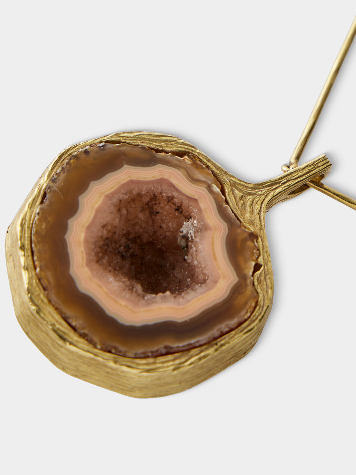 Mahnaz Collection - Vintage Bent Gabrielsen 18-Karat Gold and Agate Pendant Necklace - Gold - ABASK