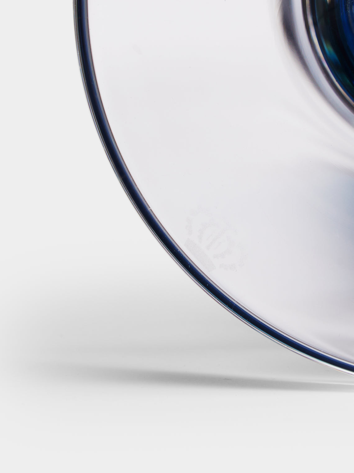 Theresienthal - Memphis Hand-Blown Crystal Candlestick (Set of 2) - Blue - ABASK