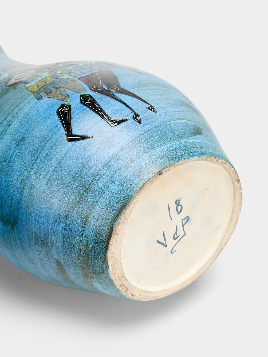 Antique and Vintage - 1960s Jean de Lespinasse Ceramic Vase (21in/53cm) - Blue - ABASK