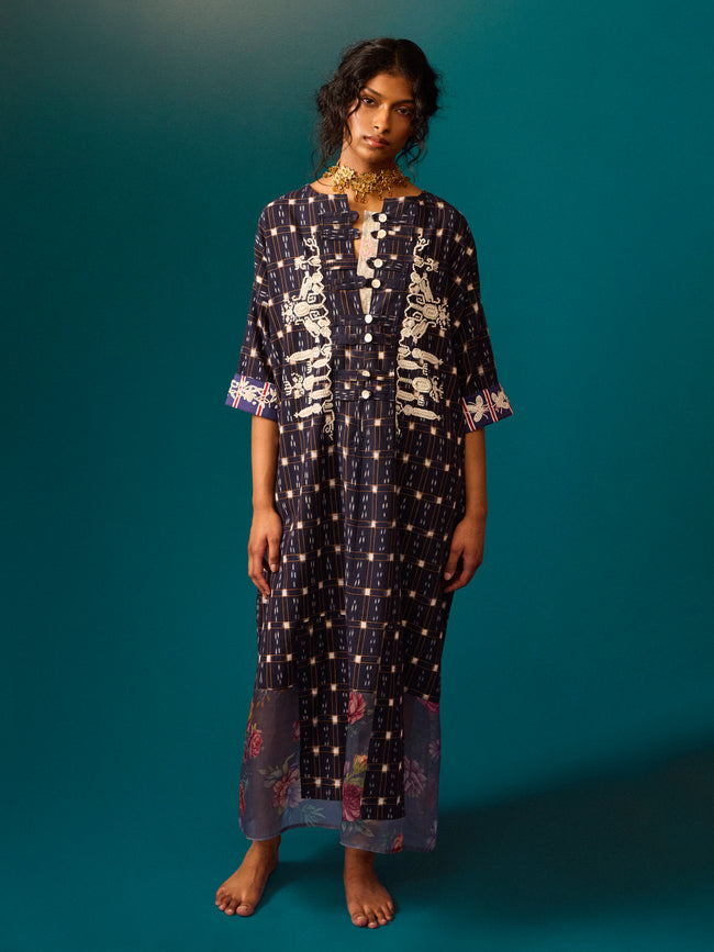Nazzy Beglari - Women's Hand-Loomed Ikat Cotton Dress | One Size - Multiple - ABASK