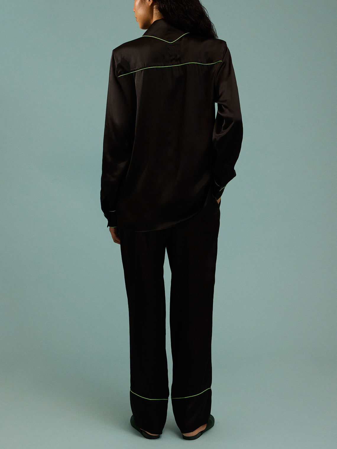 Dorso - Bandana Silk Pajama Set | Size: S - Black - ABASK