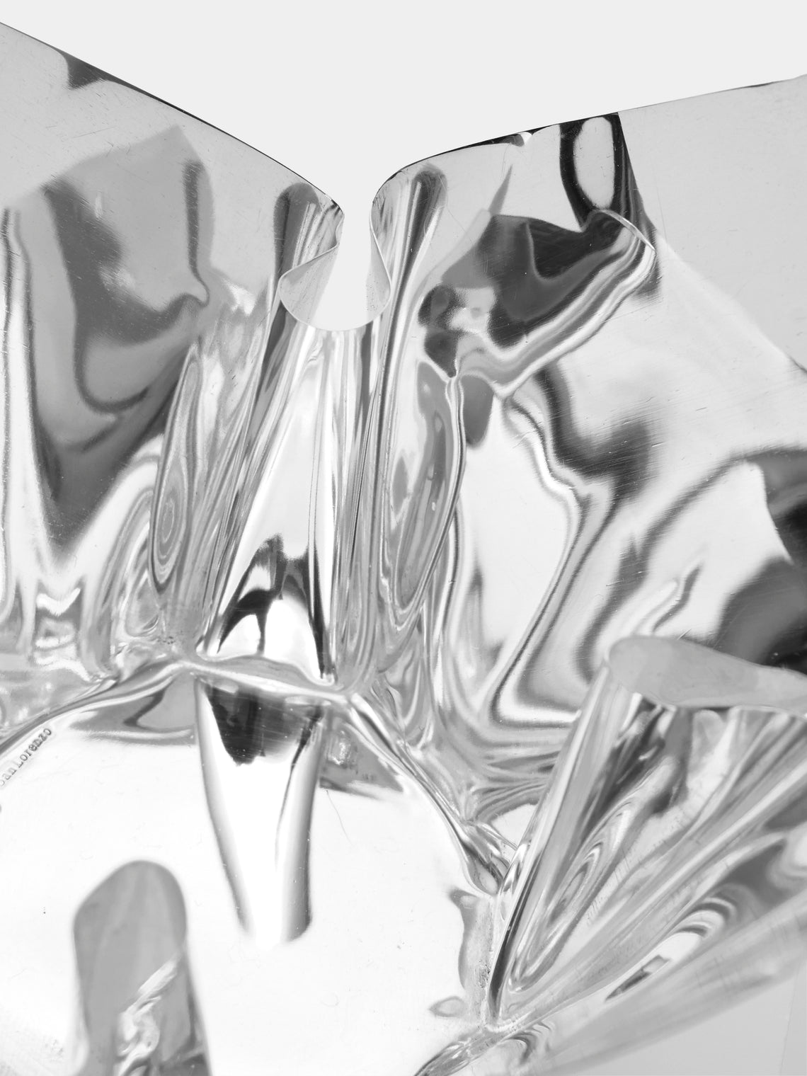 San Lorenzo - 1993 Afra and Tobia Scarpa Cartoccio Pure Silver Bowl with Tips (4in/10cm) - Silver - ABASK