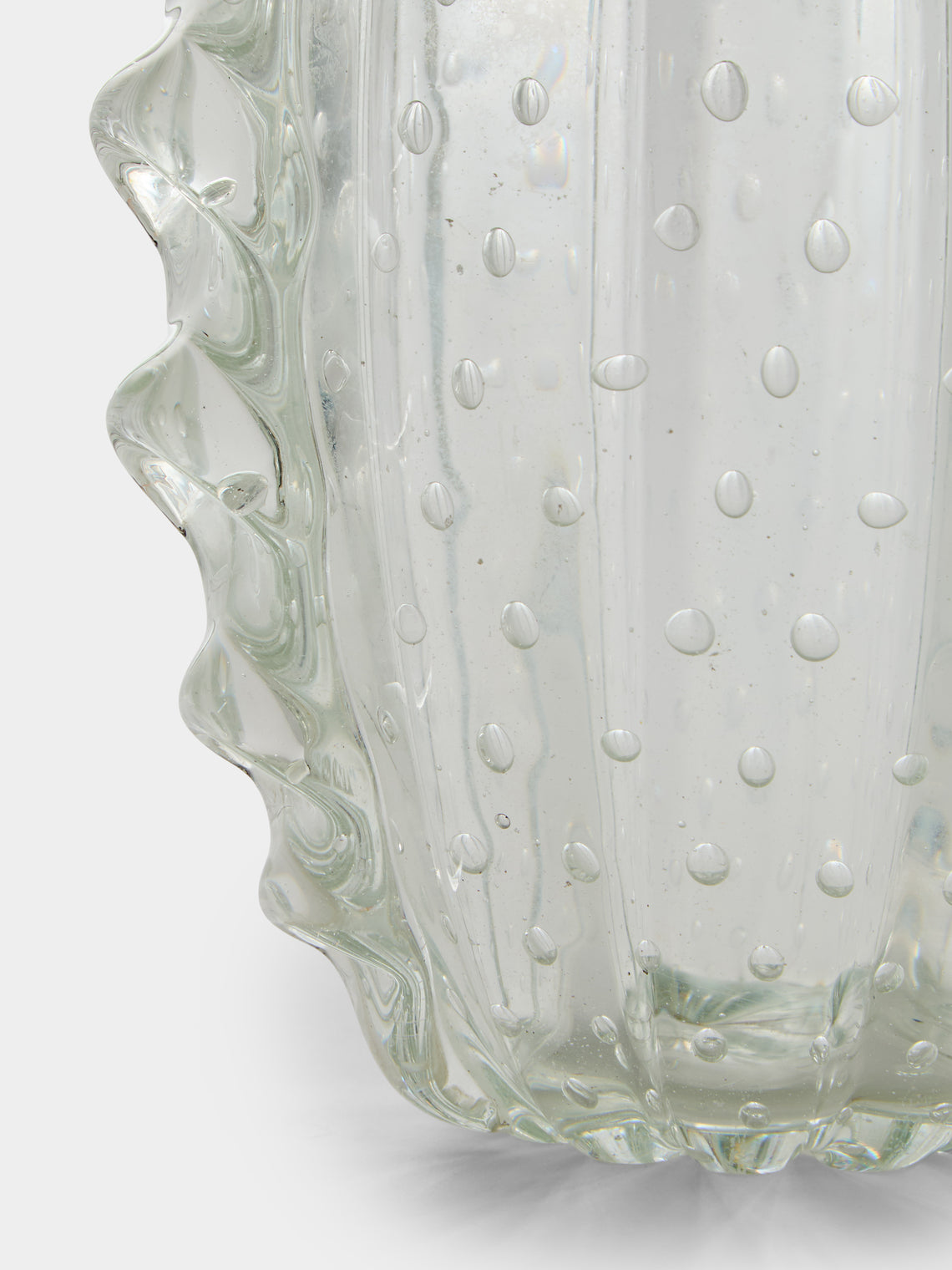 Antique and Vintage - 1930s Ercole Barovier Rostrato Glass Vase (8in/20.5cm) - Clear - ABASK