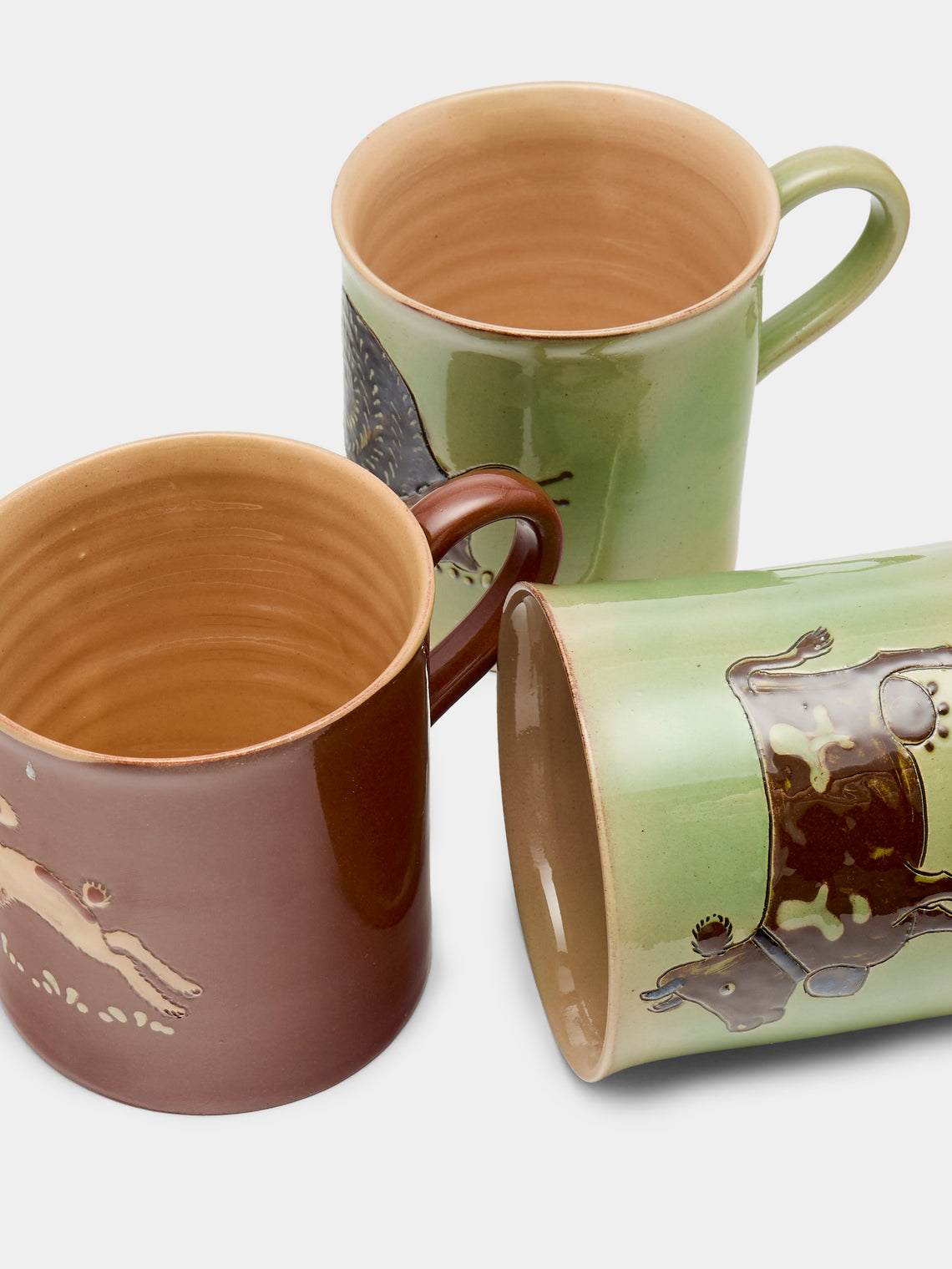 Poterie d’Évires - Animals Hand-Painted Ceramic Mugs (Set of 6) - Multiple - ABASK