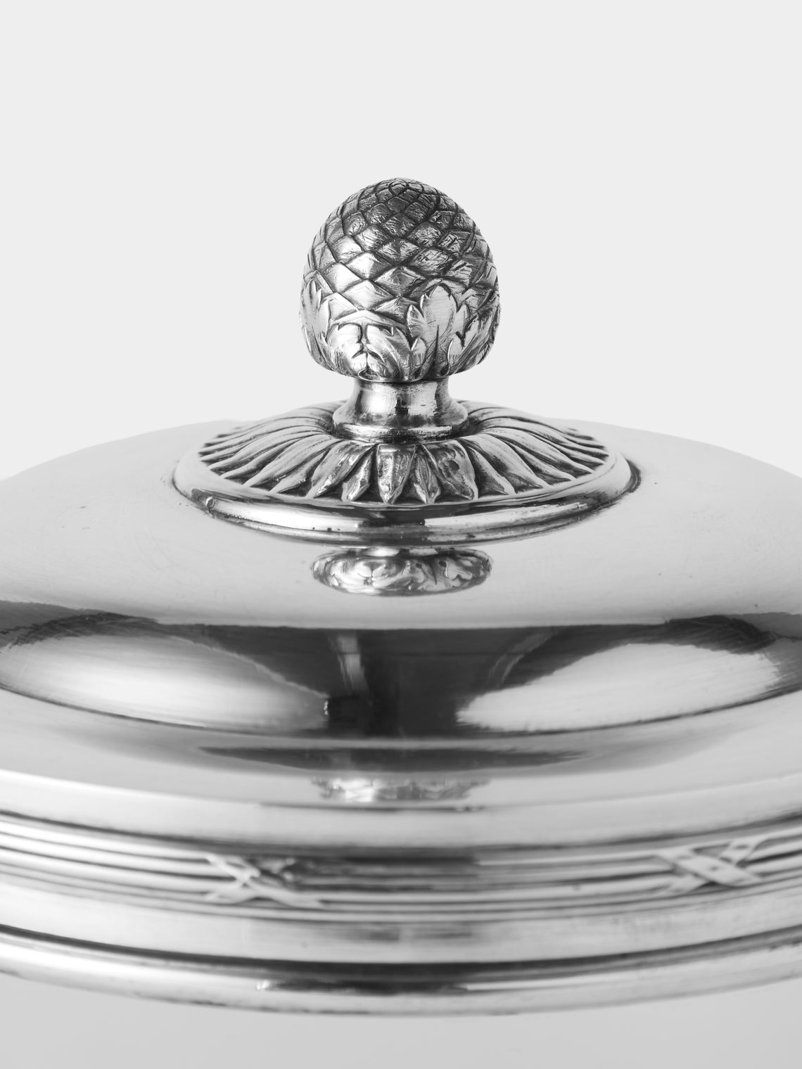 Antique and Vintage - 20th-Century Silver-Plated and Glass Lidded  Jar - Silver - ABASK