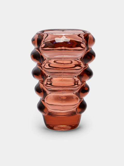 Antique and Vintage - Mid-Century Glass Vase - Pink - ABASK - 