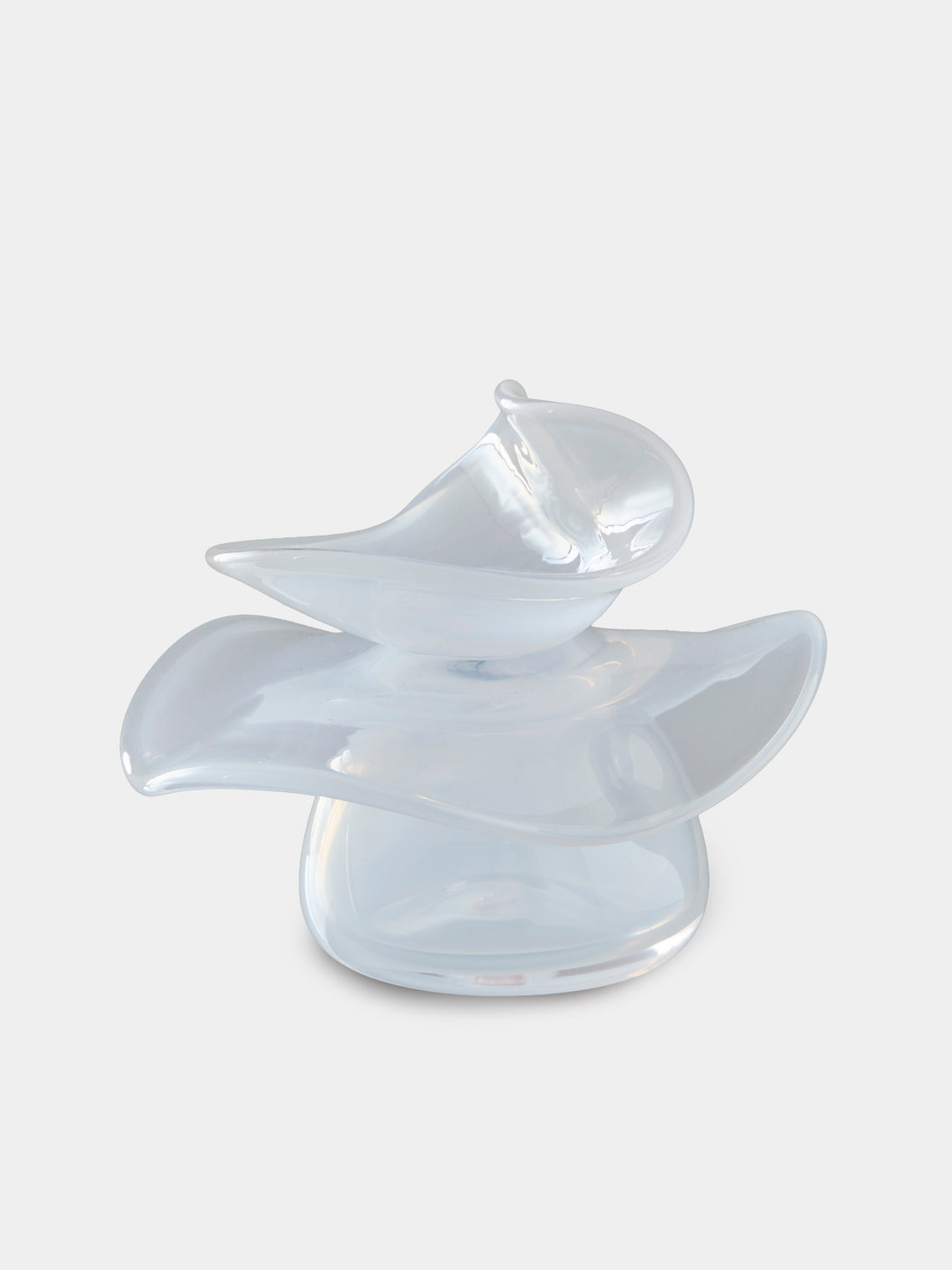 Oog Objects - 3 Hand-Blown Glass Vase (8in/21cm) - White - ABASK - 