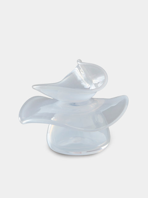 Oog Objects - 3 Hand-Blown Glass Vase (8in/21cm) - White - ABASK - 