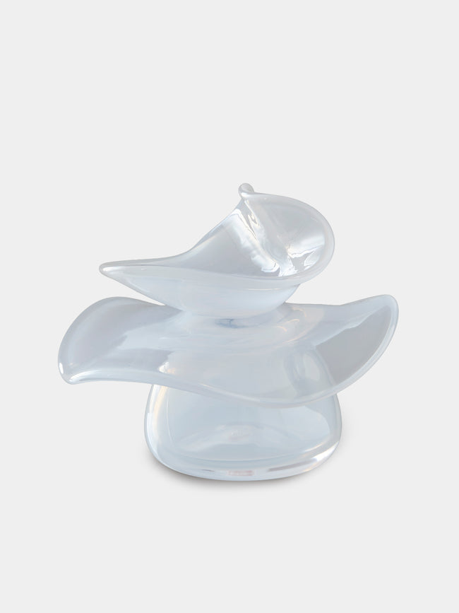 Oog Objects - 3 Hand-Blown Glass Vase (8in/21cm) - White - ABASK - 