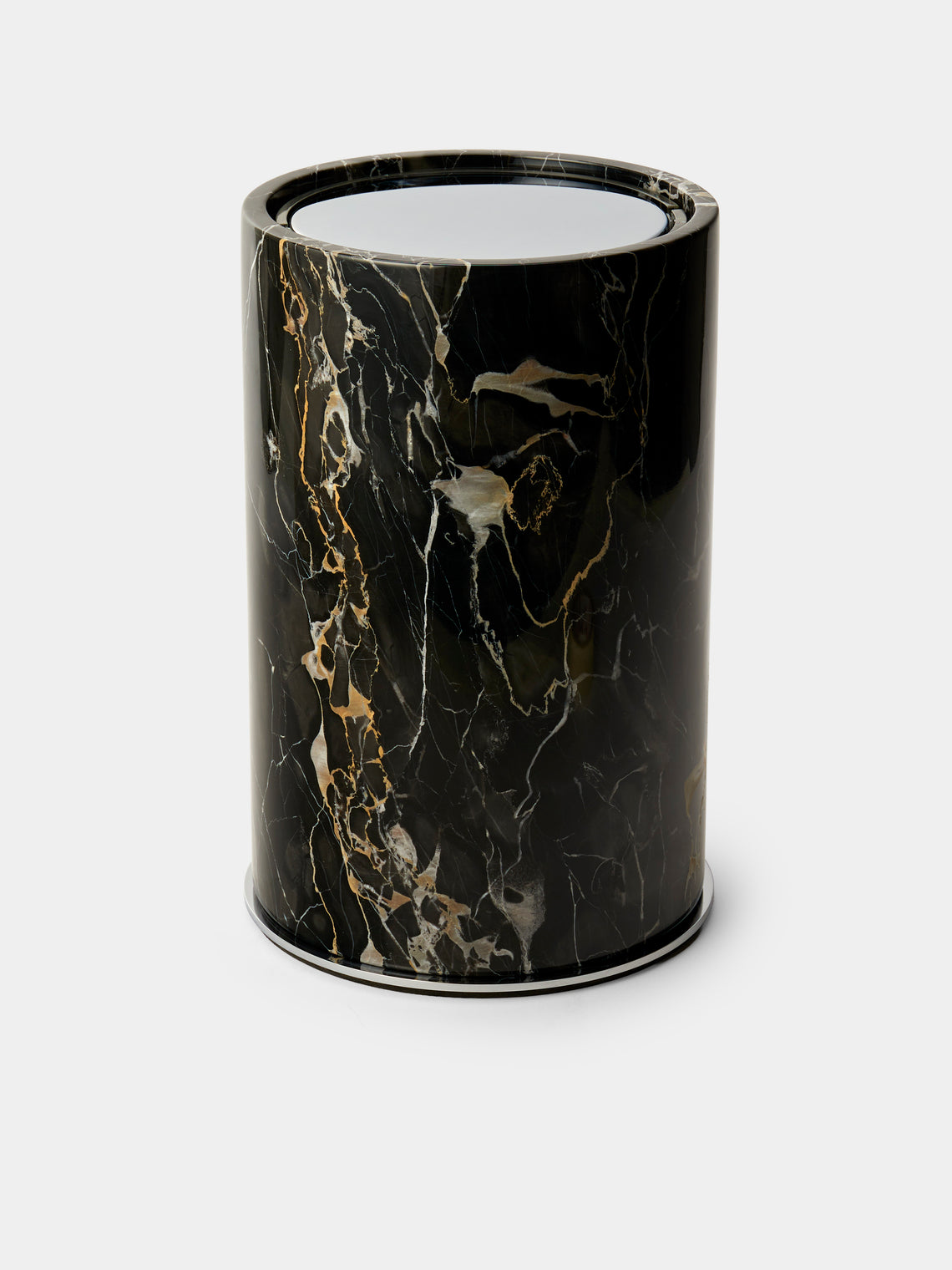 Giobagnara - Positano Marble Wastepaper Bin - Black - ABASK - 