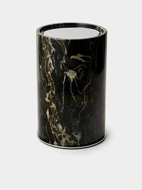 Giobagnara - Positano Marble Wastepaper Bin - Black - ABASK - 