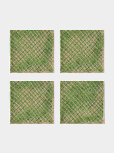 D'Ascoli - | Set of 4 | Gamieda Printed Napkins - Green - ABASK - 