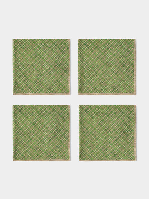 D'Ascoli - | Set of 4 | Gamieda Printed Napkins - Green - ABASK - 