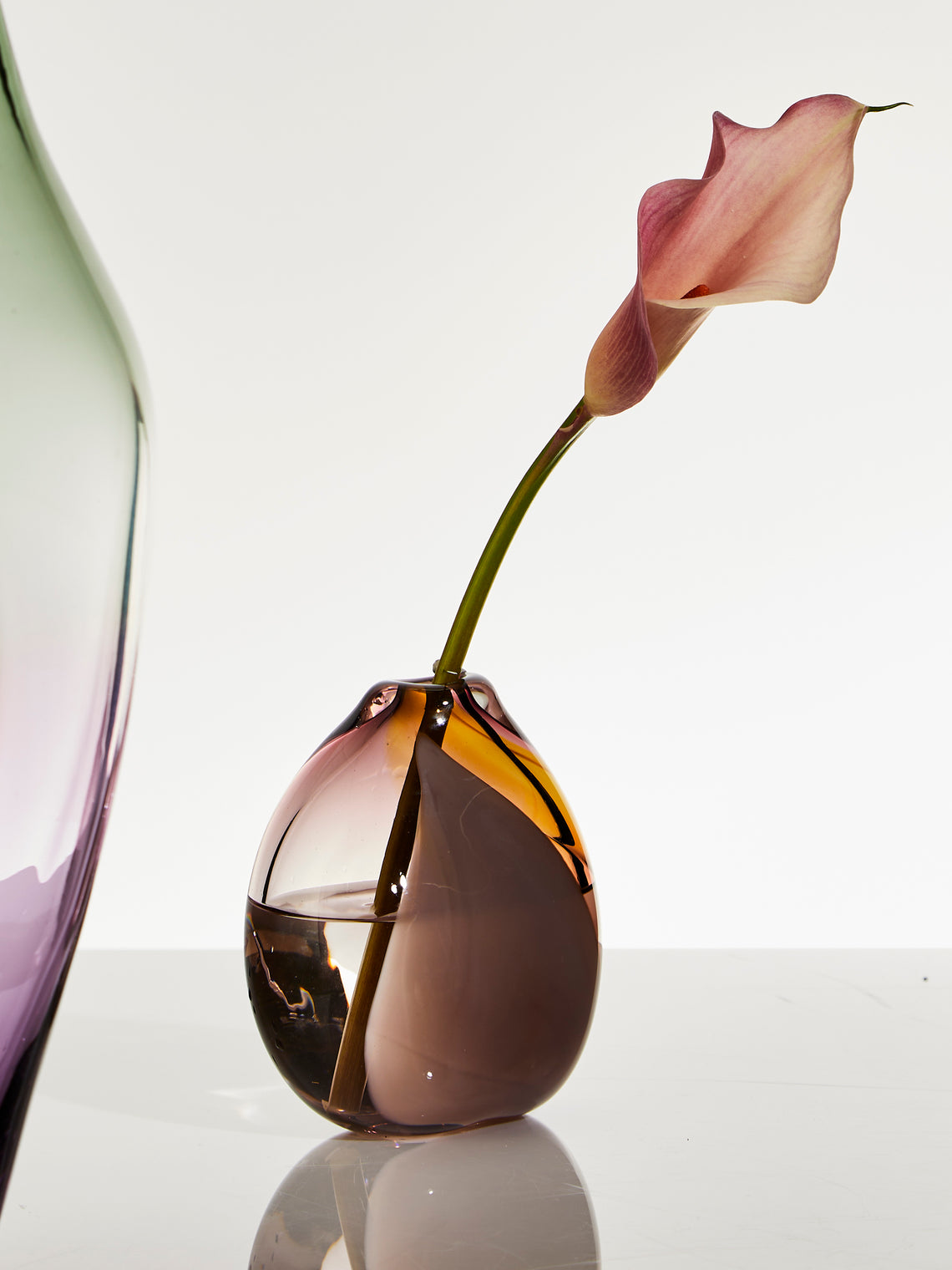Michele Oberdieck - Heather Raindrop Hand-Blown Glass Bud Vase (5in/13cm) - Multiple - ABASK