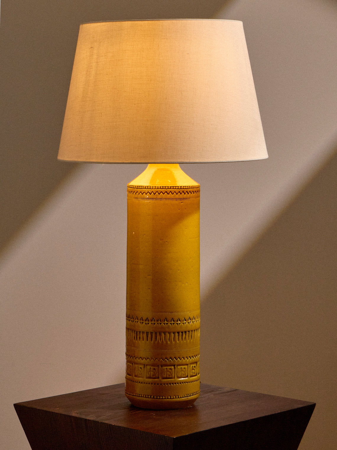 Bitossi Ceramiche - 1965 Dandelion Engraved Ceramic Table Lamp - Yellow - ABASK