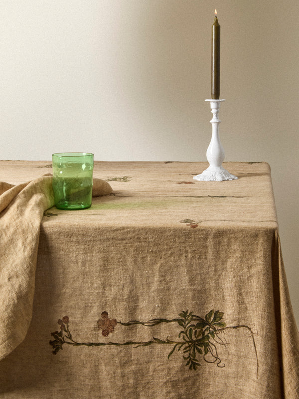The House of Lyria - Linen Rectangular Tablecloth (136in/3.45m) - Cream - ABASK