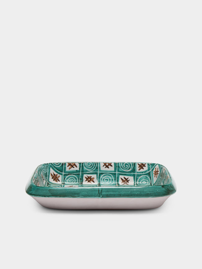 Antique and Vintage - Mid-Century Robert Picault Serving Dish - Green - ABASK - 