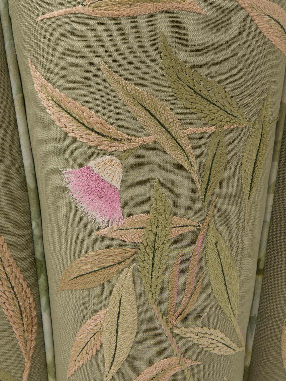 Bokja - Cynzia Embroidered Linen Pouf - Multiple - ABASK