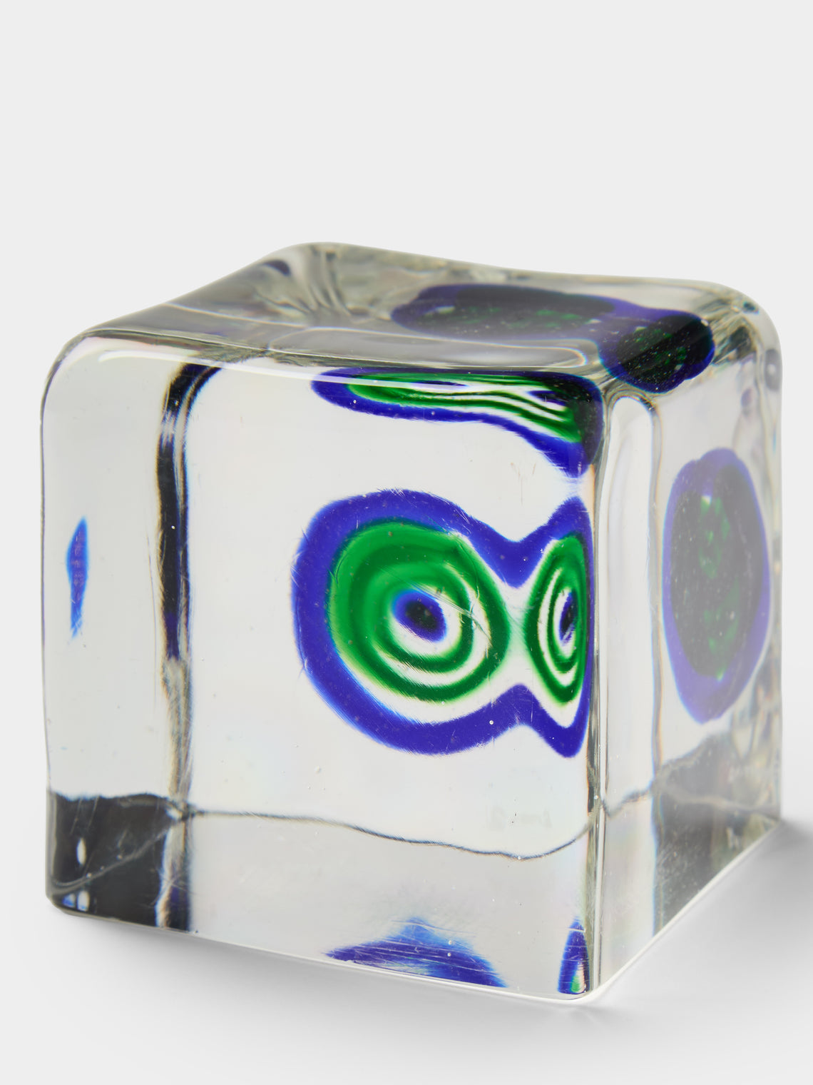 Antique and Vintage - 1980s La Murrina Murano Glass Paperweight - Green - ABASK