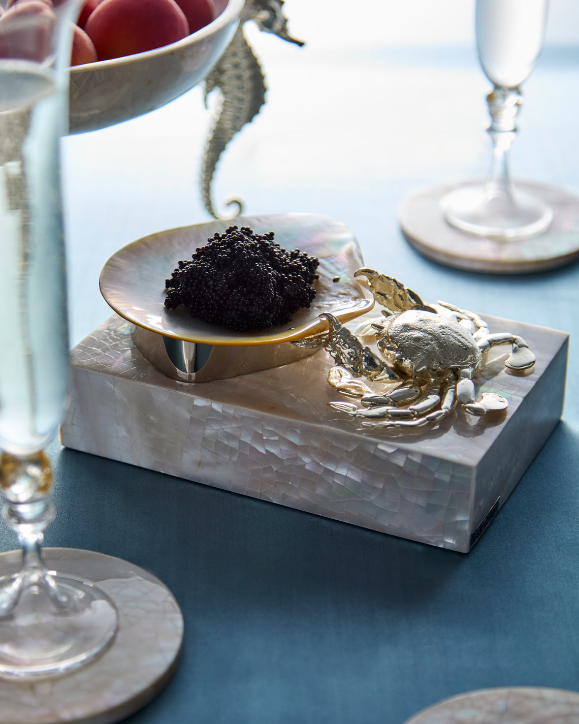 Objet Luxe - Hermes Crab Mother-of-Pearl Caviar Dish - Ivory - ABASK