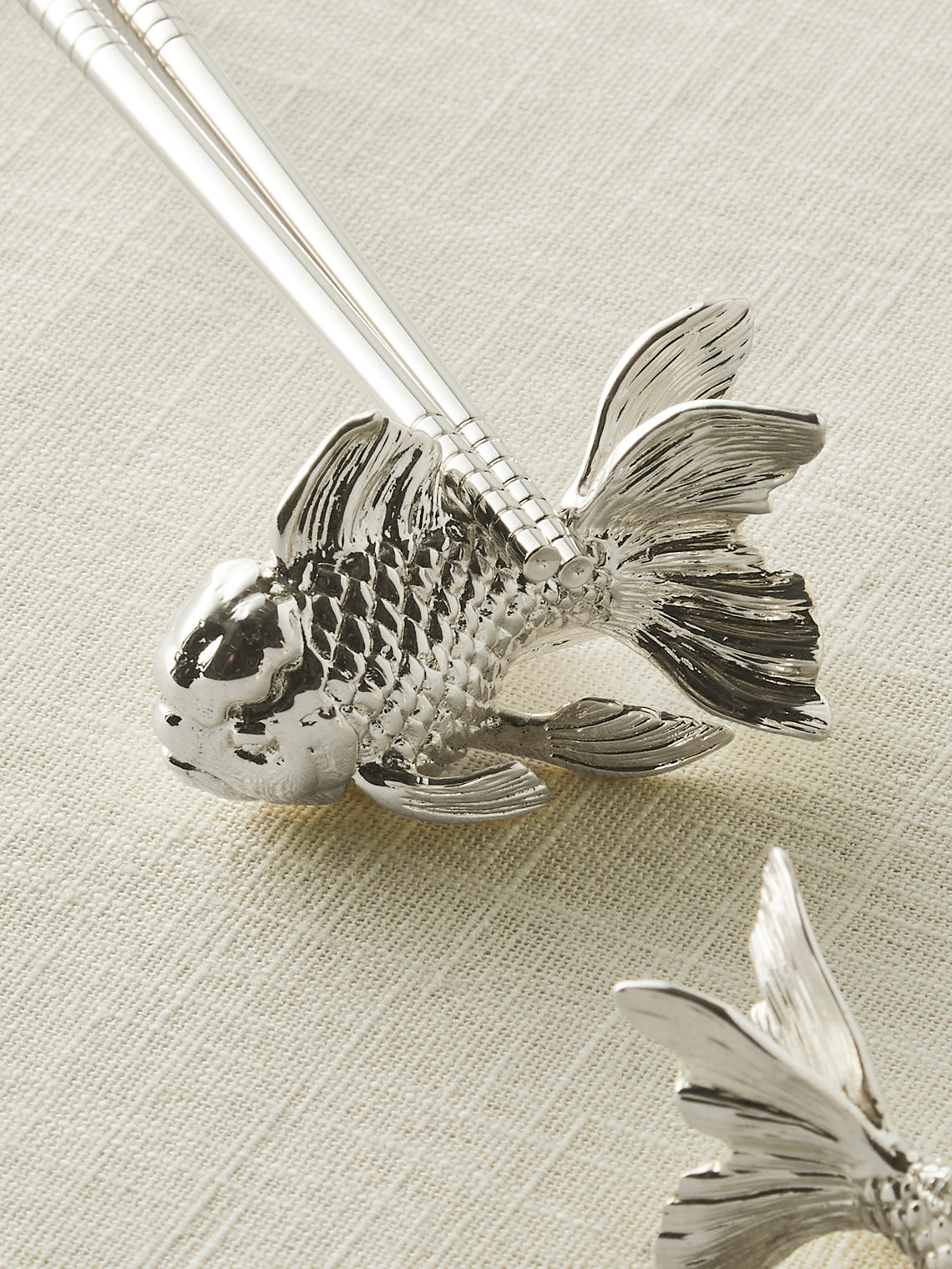 Objet Luxe - Oranda Silver-Plated Chopstick Rests (Set of 4) - Silver - ABASK