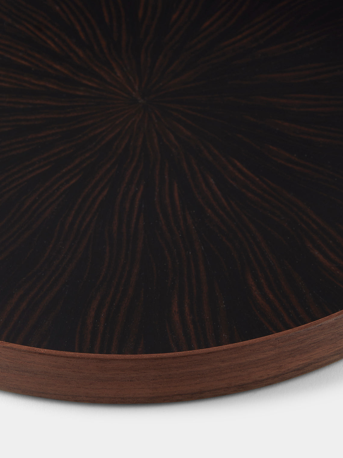 Mori Kougei - Rays Ebony Round Tray (11in/28cm) - Brown - ABASK