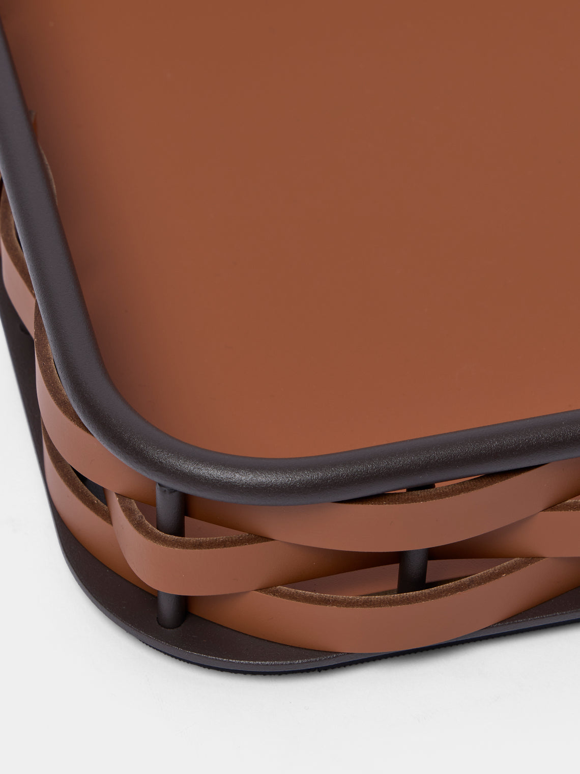 RUDI - Nassa Leather Tray (18.5in/47.5cm) - Tan - ABASK