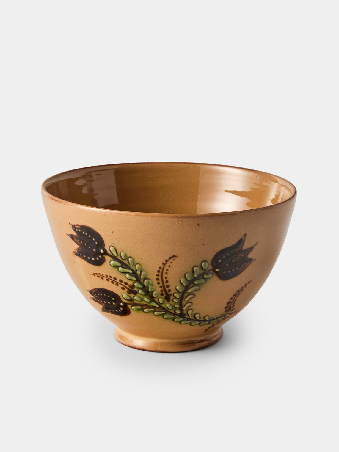 Poterie d’Évires - Flowers Hand-Painted Ceramic Grand Bowls (Set of 4) - Cream - ABASK