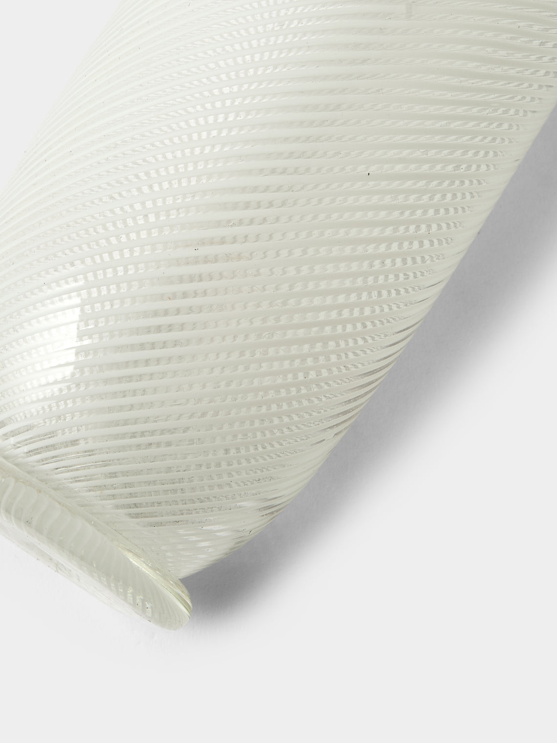 Antique and Vintage - Mid-Century Vetreria Aureliano Toso Murano Glass Vase (12in/30cm) - White - ABASK