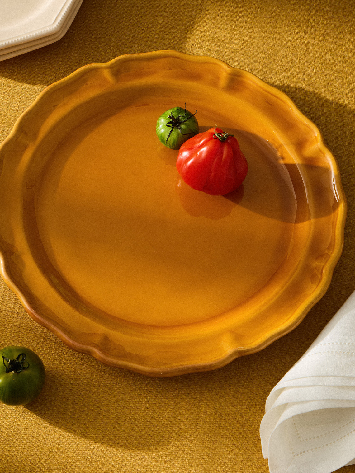 Maison Pichon Uzès - Provence Hand-Glazed Ceramic Serving Dish - Orange - ABASK