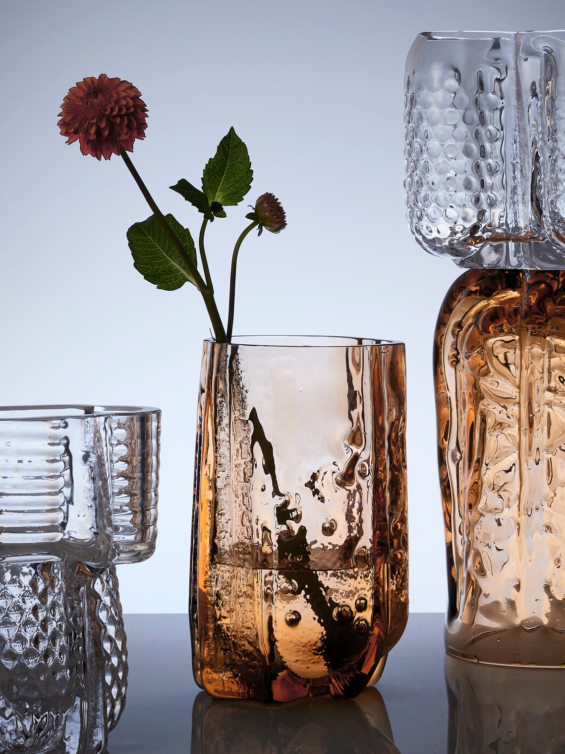 Hana Hillerová - Remix Hand-Blown Glass Vessel (10.5in/26.5cm) - Orange - ABASK