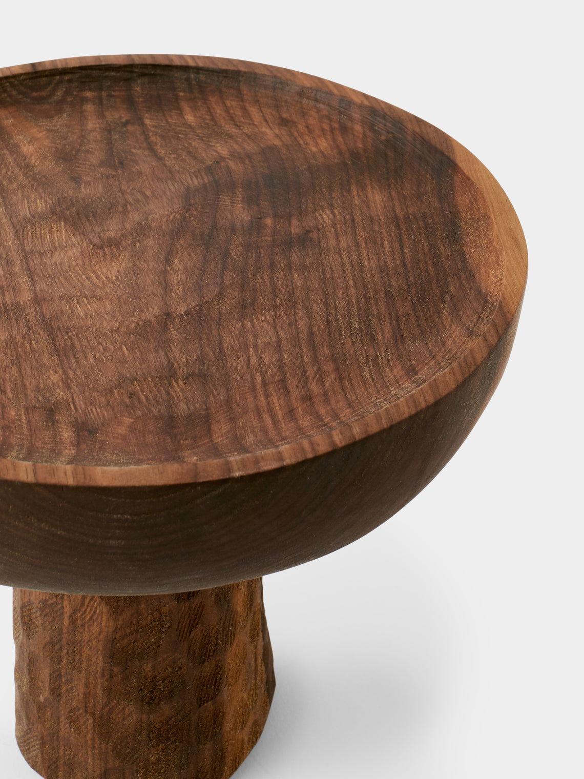 Riccardo Monte - Hand-Carved Walnut Cake Stand - Brown - ABASK