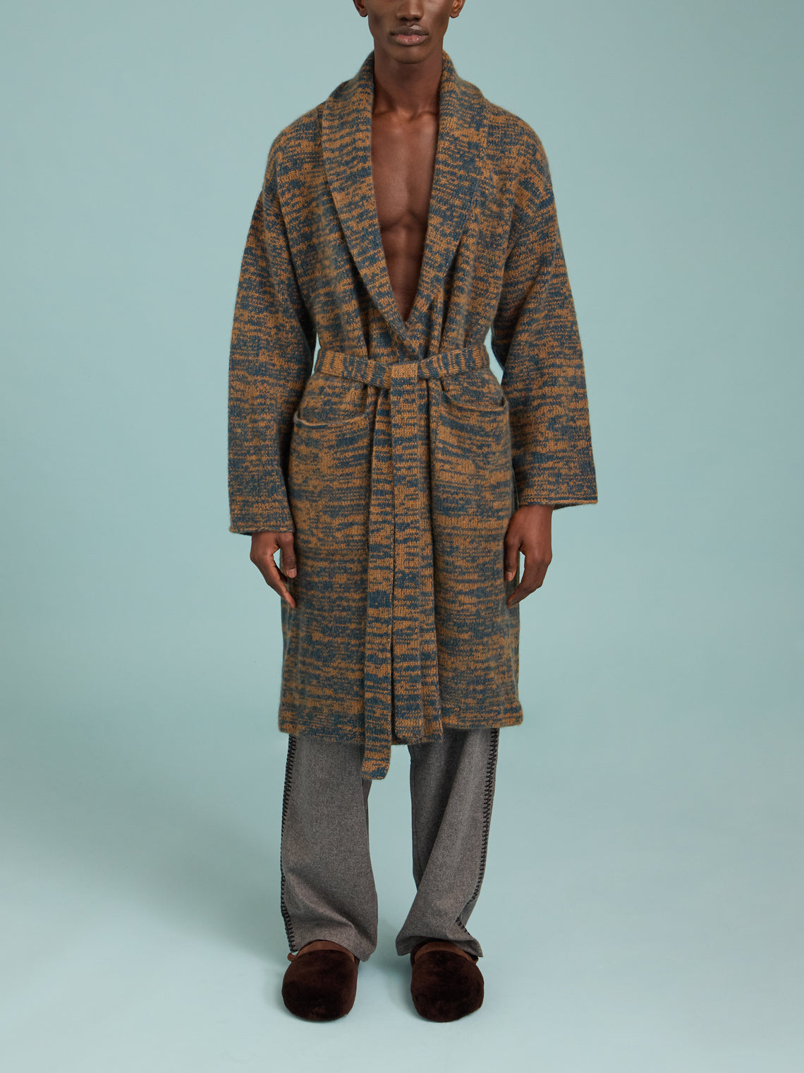 The Elder Statesman - Twisted Cashmere Robe | Size: M - Green - ABASK