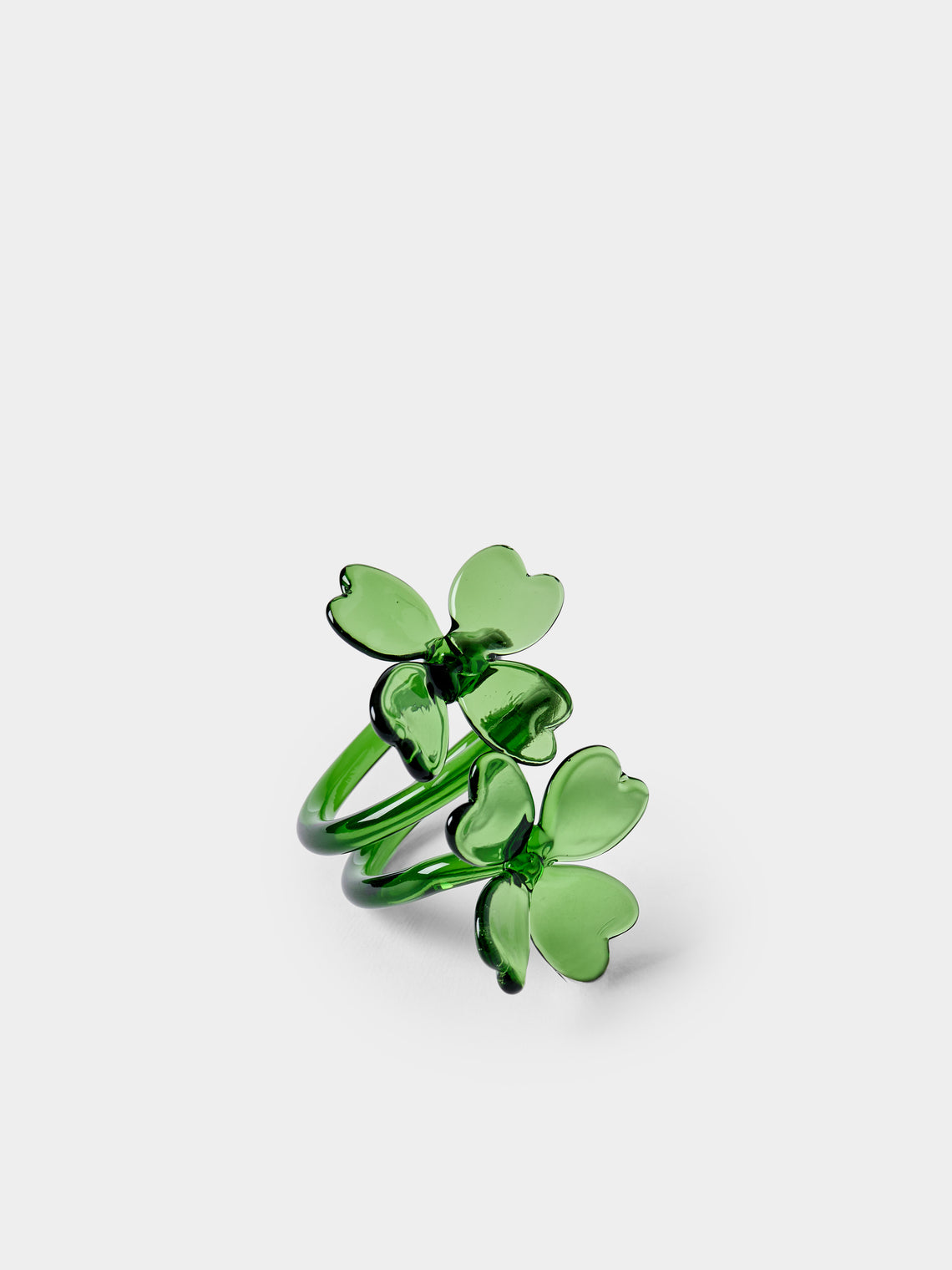 Casarialto - | Set of 6 | Nature Fortuna Hand-Blown Glass Napkin Rings - Green - ABASK
