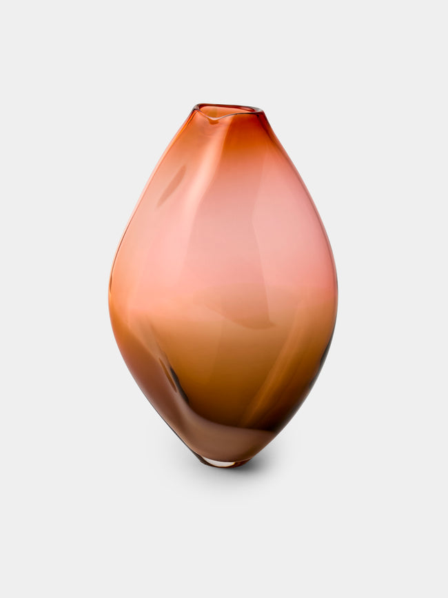 Michele Oberdieck - Autumn Hand-Blown Glass Vase (15in/38cm) - Orange - ABASK - 