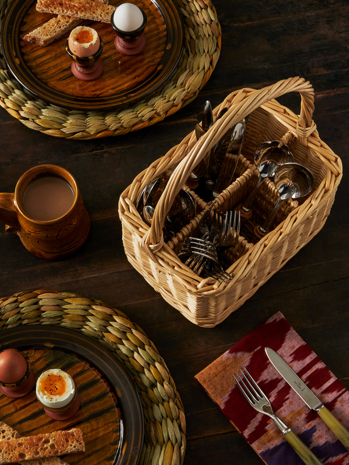 Sussex Willow Baskets - Handwoven Willow Cutlery Basket -  - ABASK