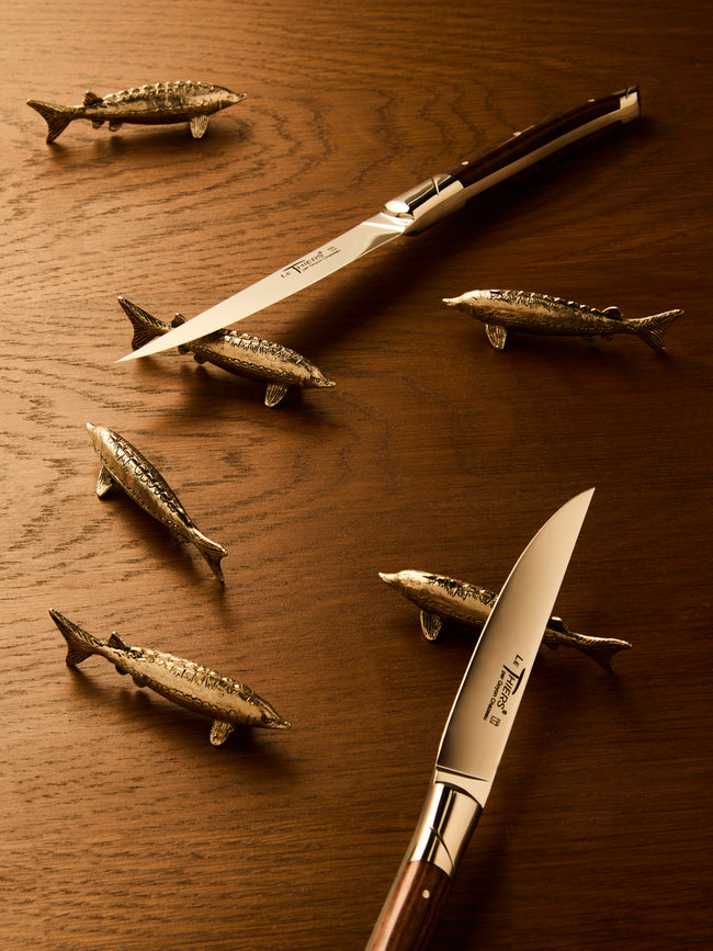 Antique and Vintage - Mid-Century Fish Silver-Plated Knife Rests (Set of 6) - Silver - ABASK