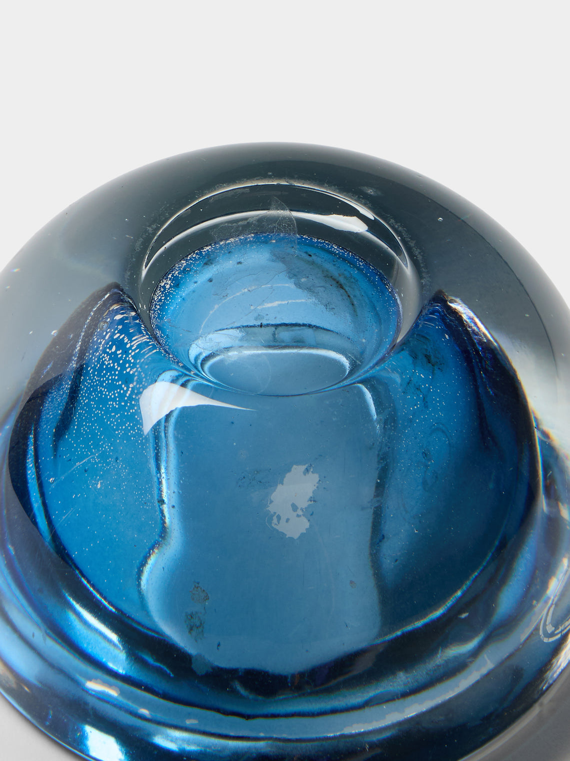 Antique and Vintage - 1960s Murano Glass Ashtray - Blue - ABASK