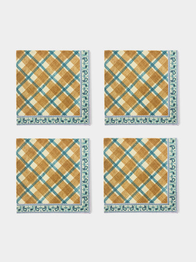 D'Ascoli - | Set of 4 | Reed Printed Cotton Napkins - Multiple - ABASK - 