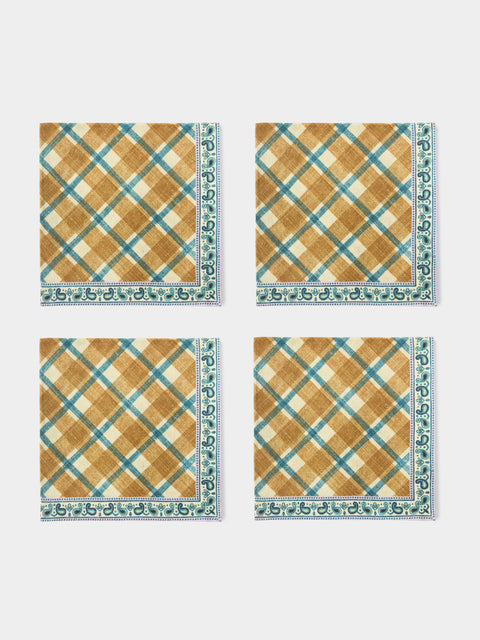 D'Ascoli - | Set of 4 | Reed Printed Cotton Napkins - Multiple - ABASK - 