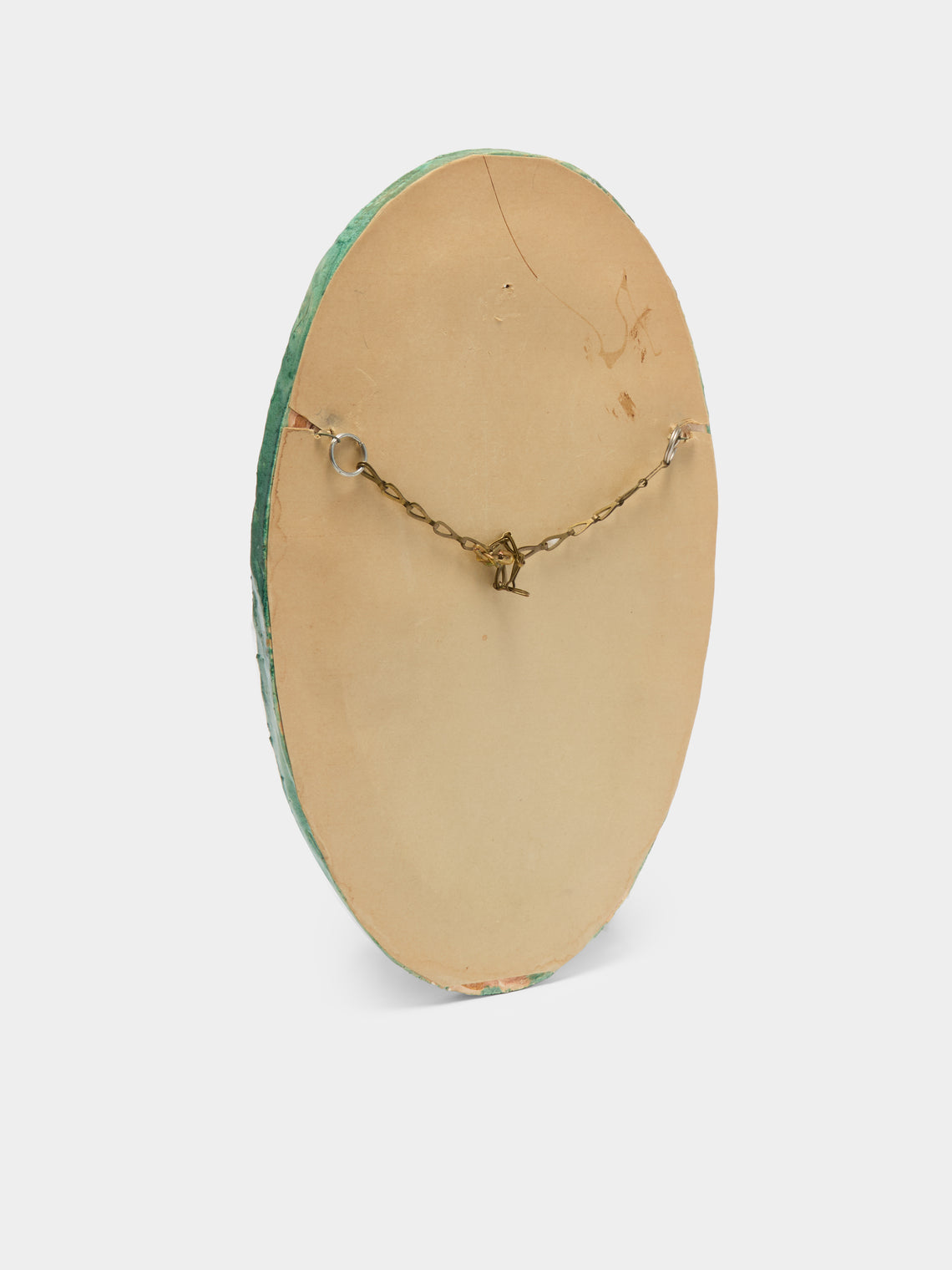 Antique and Vintage - 1950s Vallauris Ceramic Mirror - Green - ABASK