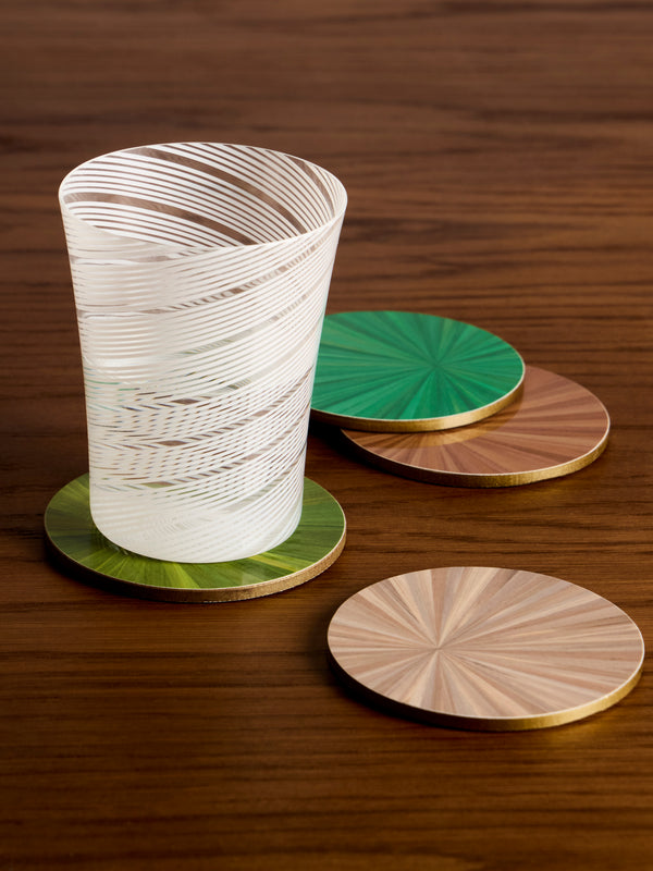 HestiaLiving - Soleil Wood Coasters (Set of 4) - Green - ABASK