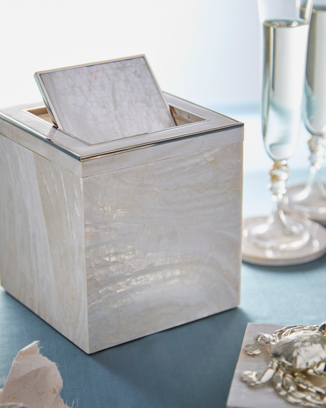 Objet Luxe - Sienna Mother-of-Pearl Vanity Bin - Ivory - ABASK