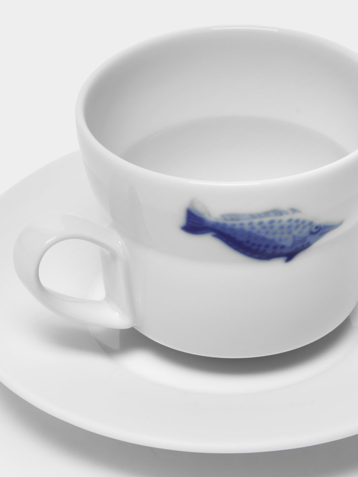 Hering Berlin - Ocean Porcelain Coffee Cup and Saucer (Set of 2) - White - ABASK