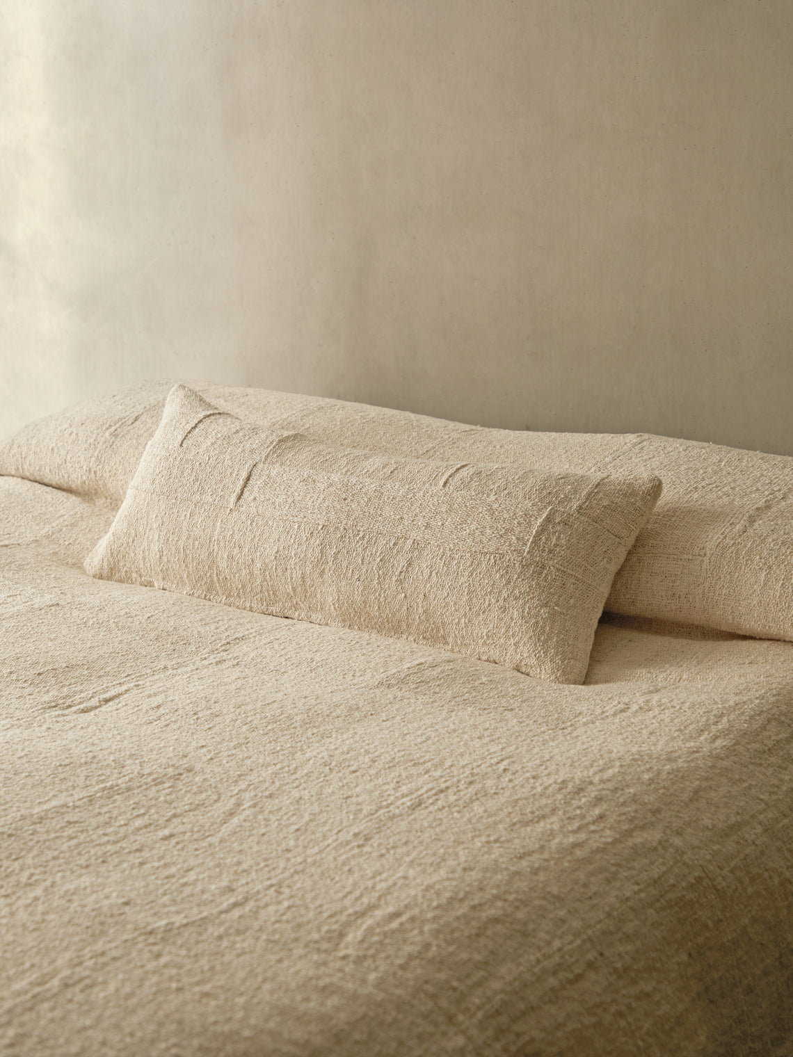 Valentina Hoyos - Patchwork Cotton Lumbar Cushion (31.5in/80cm) - Natural - ABASK