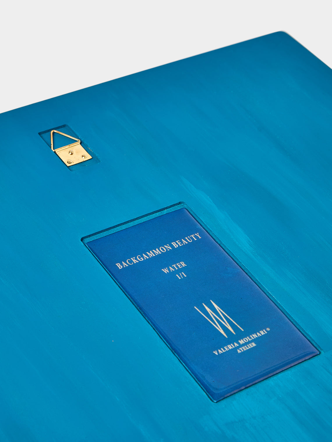 Valeria Molinari - Water Hand-Painted Watercolor Wood Backgammon Set - Blue - ABASK