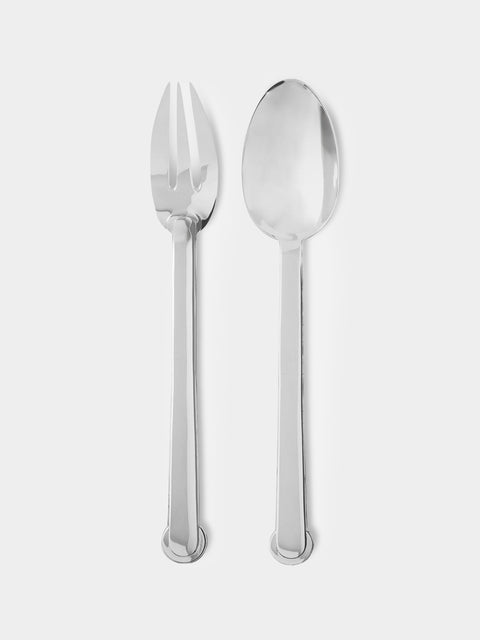 Puiforcat - Annecy Sterling Silver Serving Fork and Spoon - Silver - ABASK - 