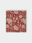 Chamois - | Set of 4 | Indian Rose Block-Printed Linen Napkins - Red - ABASK - 
