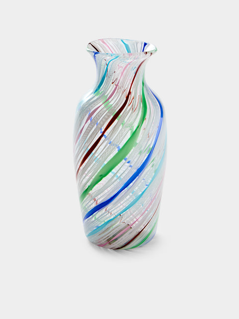 Antique and Vintage - 1980s La Fornasotta Murano Glass Vase (11in/28.5cm) - Multiple - ABASK - 